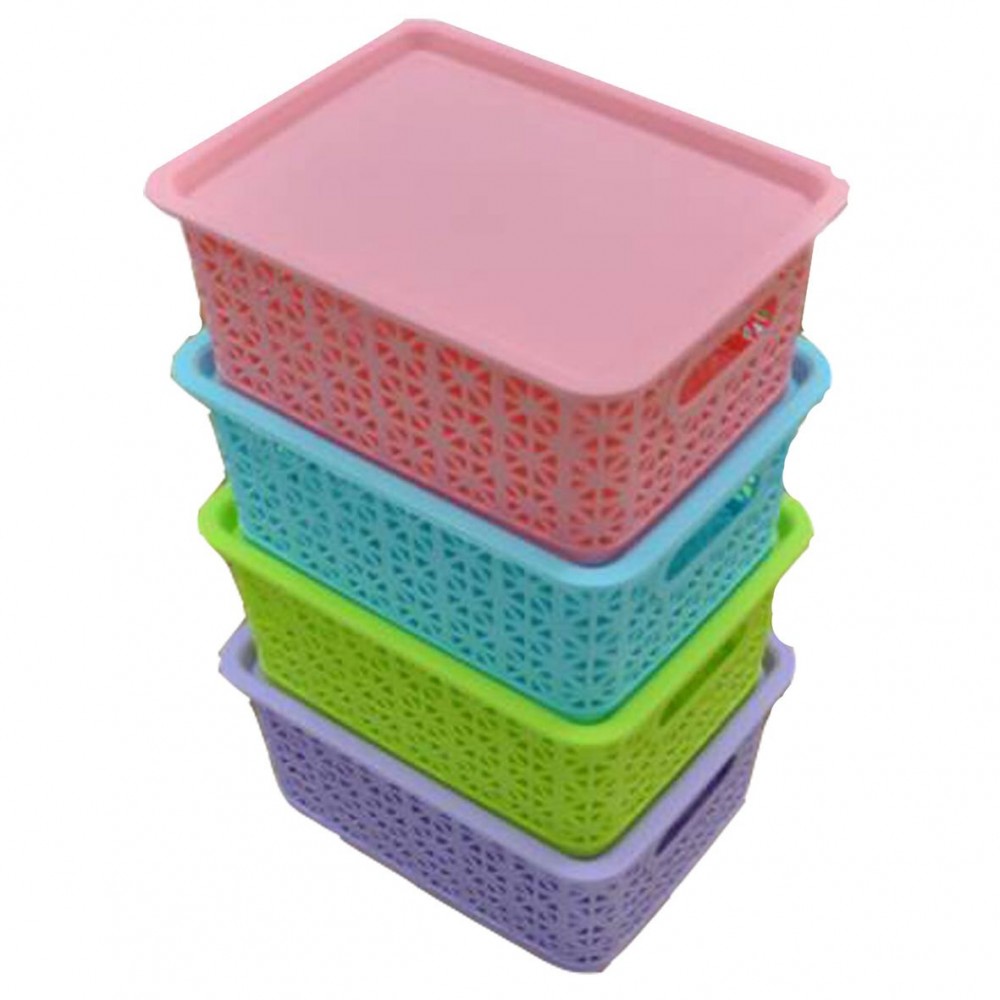 سلة فاخرة بغطاء